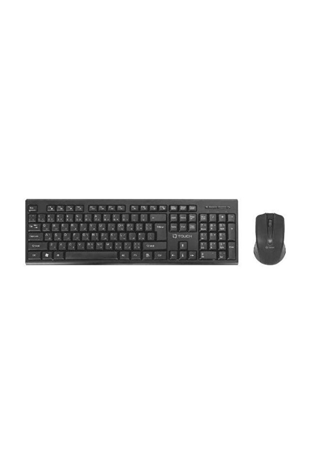 Full-Size Wireless Keyboard & Mouse, English & Arabic Layout, Numpad, Spill-Resistant, 2.4GHz, Black