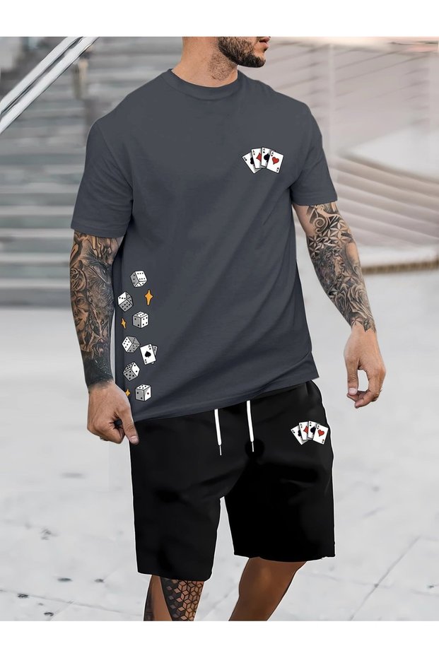 Unisex Oversize Shorts Set Short Sleeve T-Shirt Comfortable Fit Summer Casual Sports