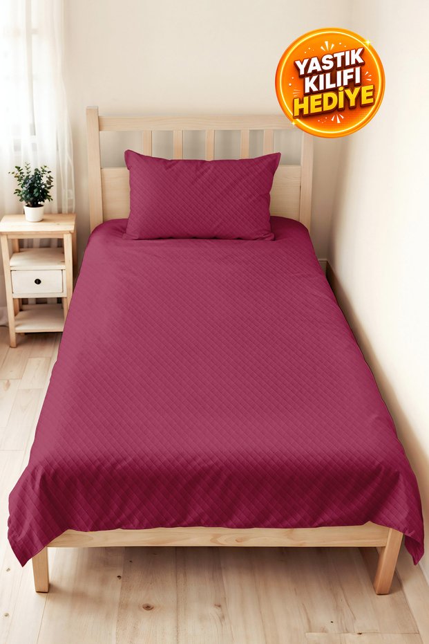 Mürdüm Modern Young Room Single Pique Set - Quilted Fuchsia 160X220 cm Seasonal Bedspread