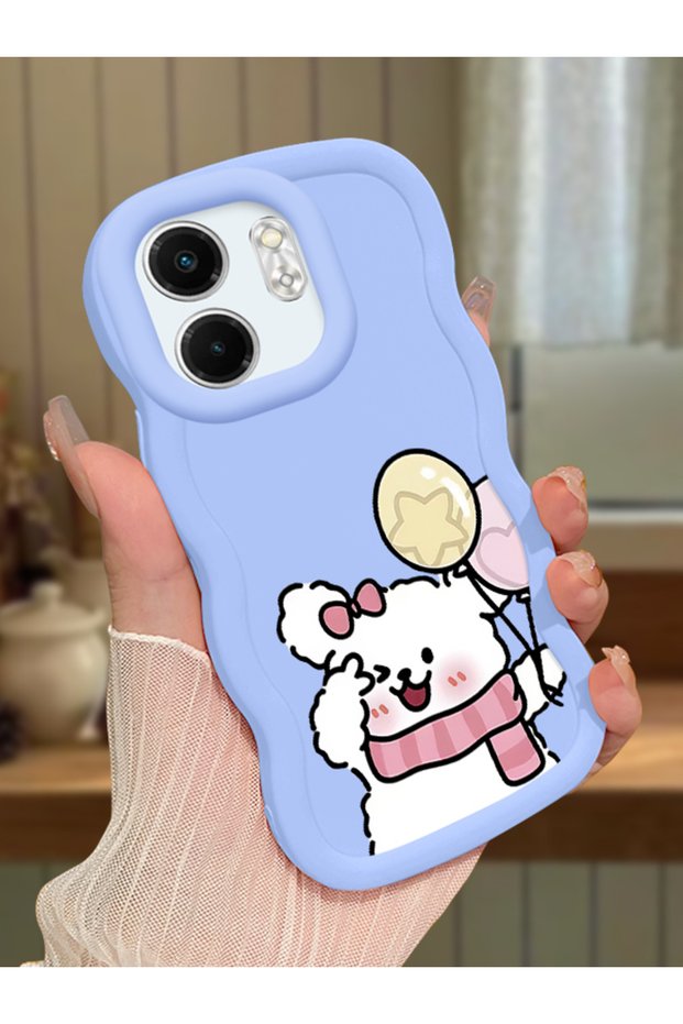 Infinix Smart 9 Compatible Case Camera Protector Blue Silicone Couple Phone Case Cat Pattern
