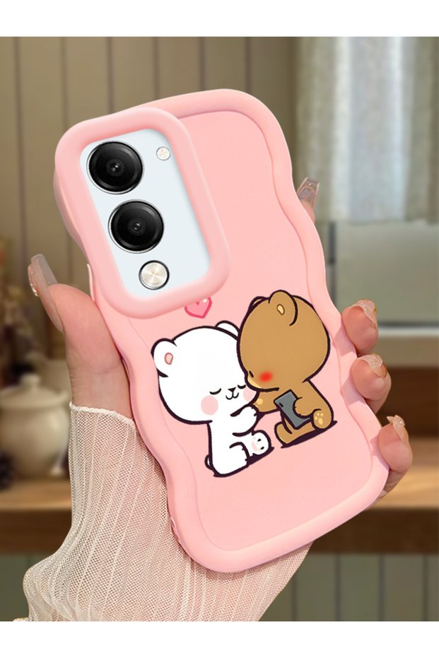 Vivo Y29S Compatible Case Camera Protector Pink Silicone Couple Phone Case Cute Pattern