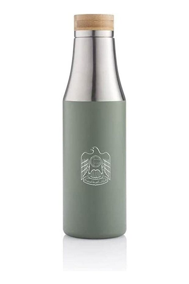 Rovatti UAE Logo Printed Pola Breda Stainless Steel Water Bottle 560 ml (Green)