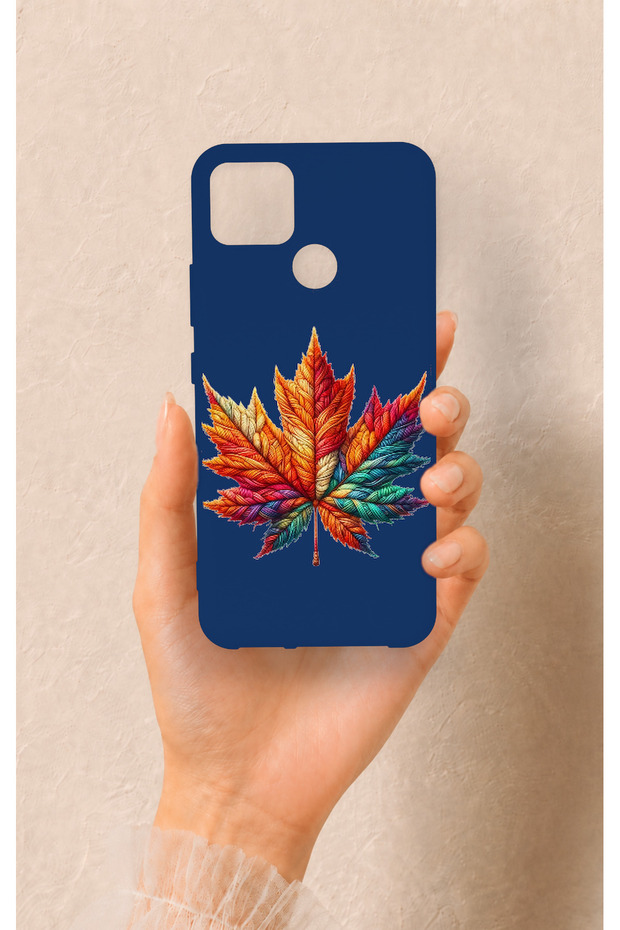 Realme C25 Compatible Colorful Leaf Patterned Silicone Case
