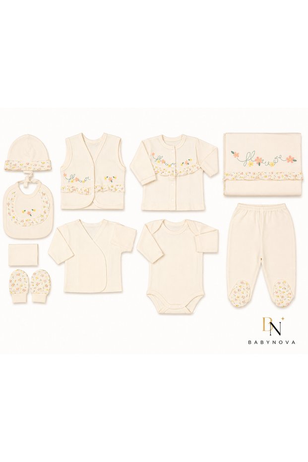 Babynova Premium 10-Piece Baby Hospital Discharge Set | Flower Collection