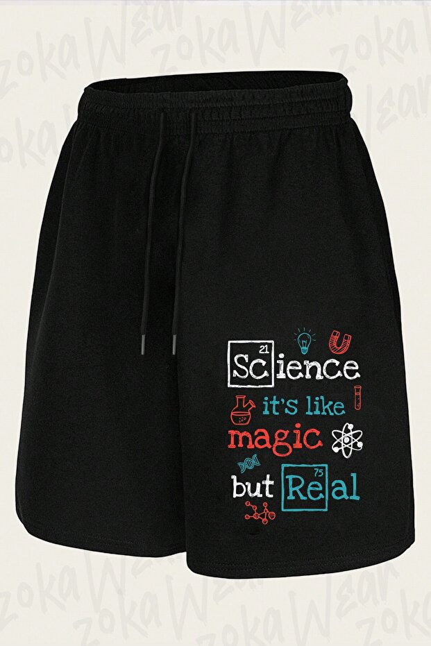 شورت مطبوع بتصميم Science Magic للجنسين