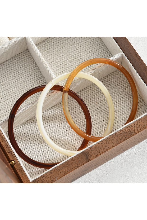 AYA6662701 3 Pcs Fasion Resin Bangle Set For Women Chunky Acrylic Bracelet Trendy Stackable Cuff Wri