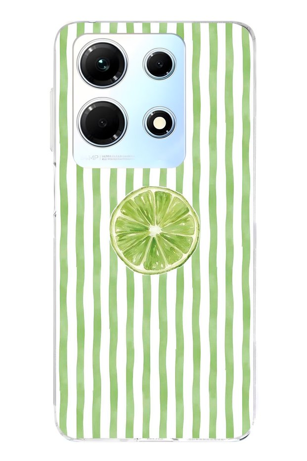 Infinix Note 30 Compatible Lime Slice Patterned Transparent Phone Case