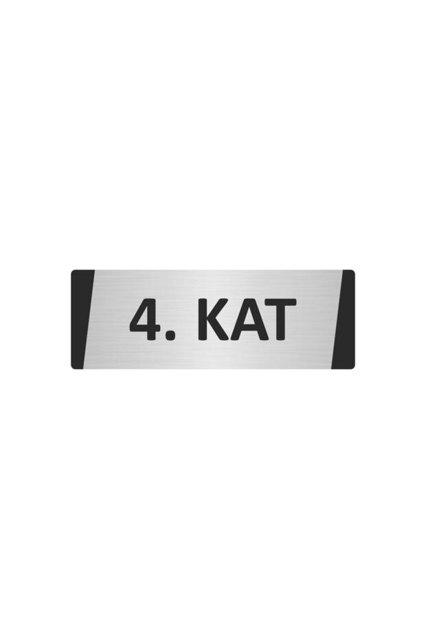 4. Kat Metal Warning Sign 7X20 cm Silver Color