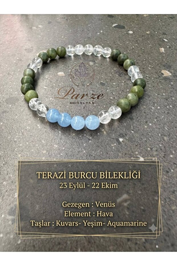 Zodiac Libra Sign Natural Stone 6 mm Bracelet (Traditional Astrological Birth Stones)