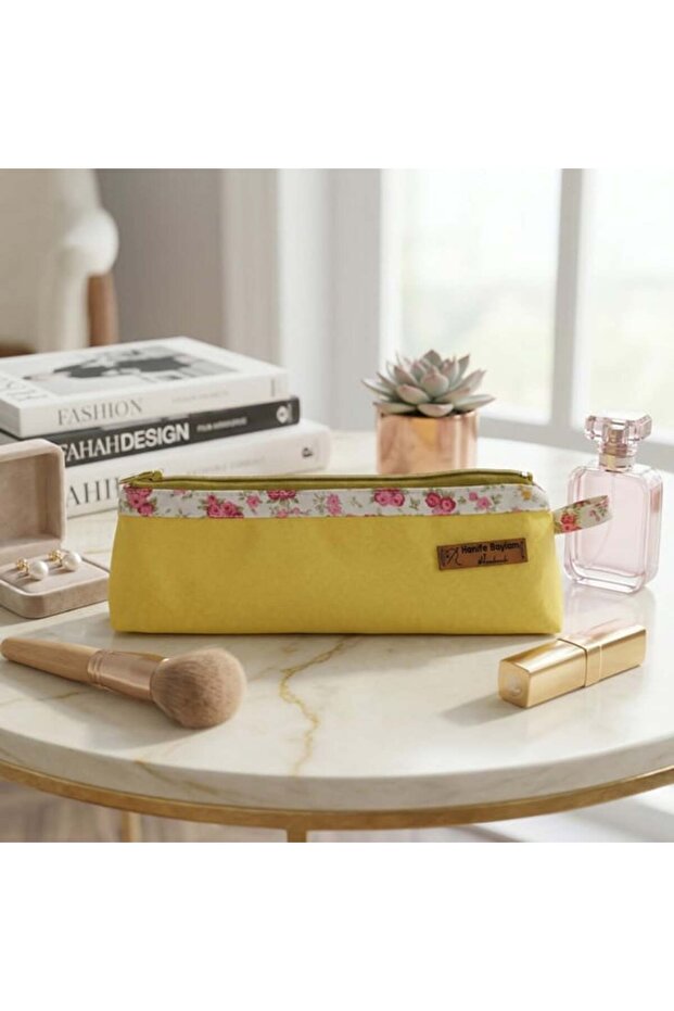 Handmade Yellow Zippered Organizer Pen Holder