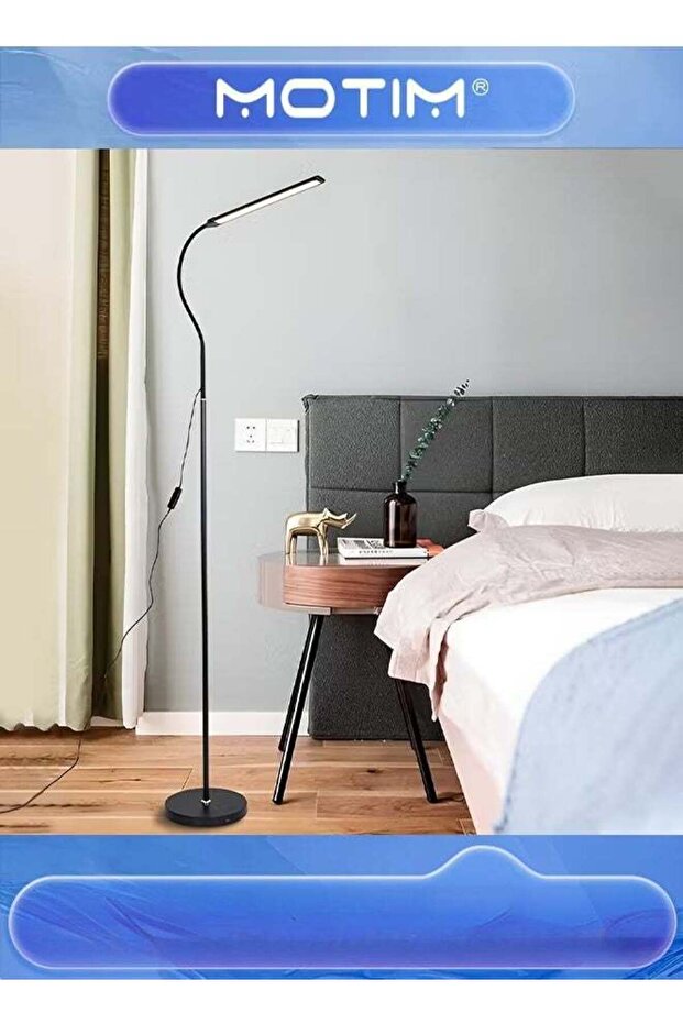 2 in 1 LED Floor Lamp Adjustable Gooseneck Standing Lamp with 3 Color Temperature