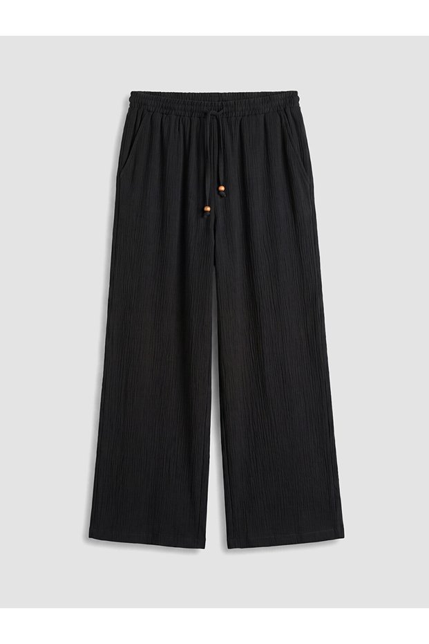 Trendlucky Women's Wide Leg Pants with Elastic Waist and Difference in Color