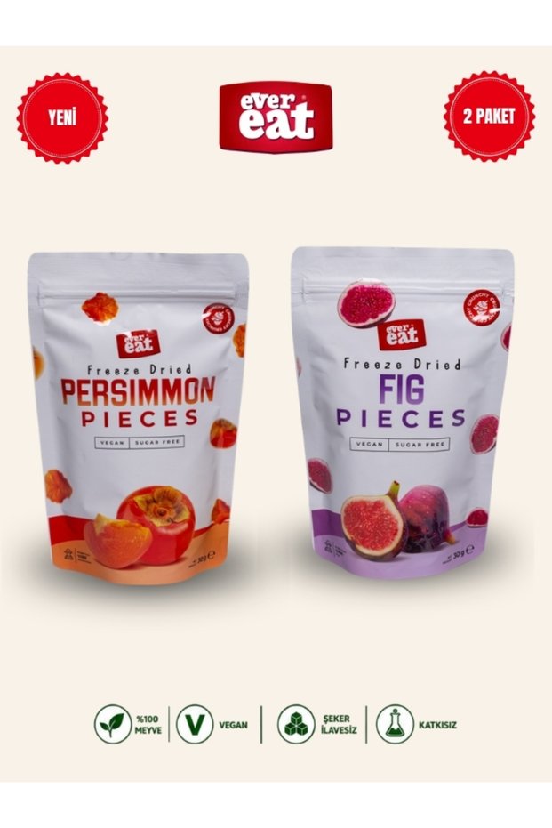 Paradise Persimmon-Date Freeze Dry Fruit Chips 2-Pack Natural Snack