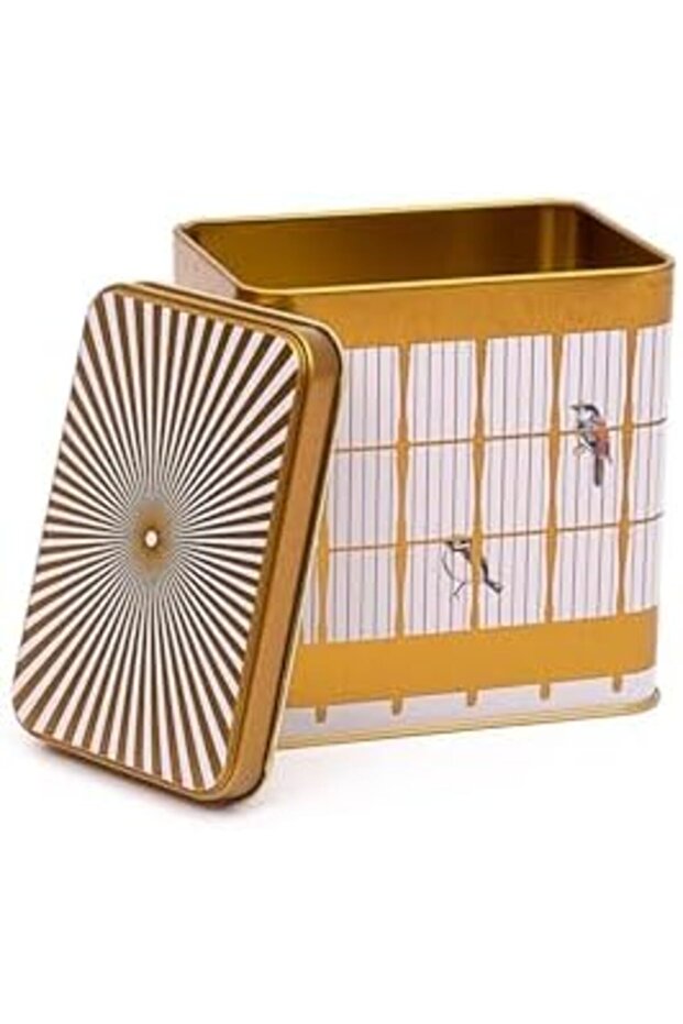 Slh Shop Evle-Er205-T7 Bird Cage Patterned Square Metal Storage Container 9X9 cm (Bird Cage) 558721