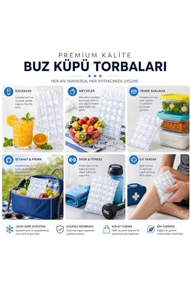 Nry Shop Ice Cube Bag - Practical Refillable Ice Making Bag Leak-Proof Disposable Ice Cube