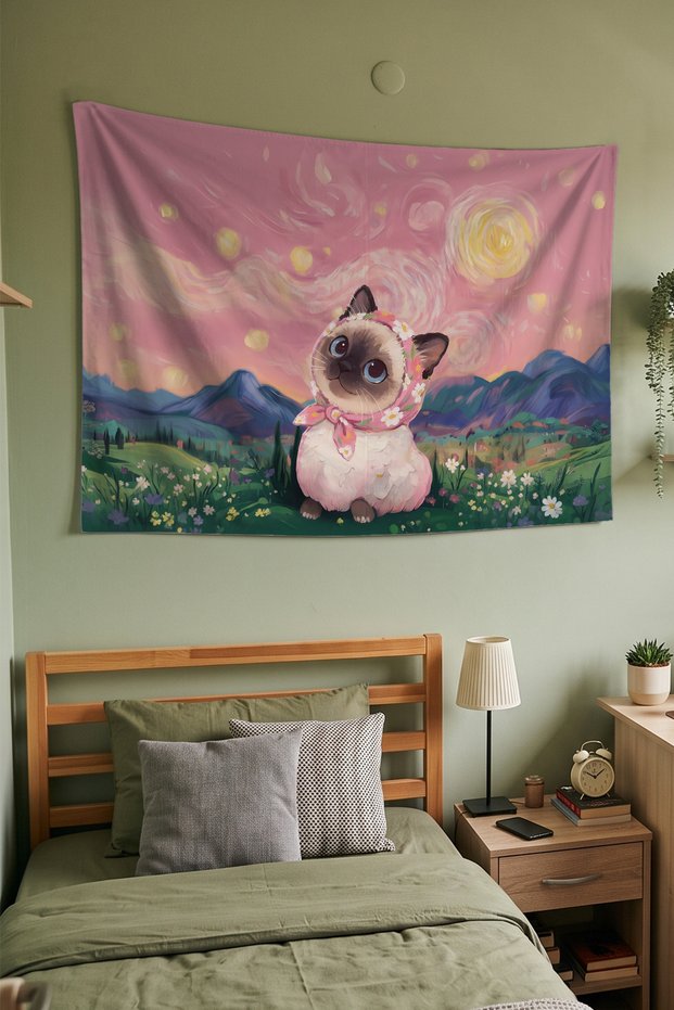 Cat Wall Tapestry – Modern Decorative Quality Fabric Tapestry Wall Carpet