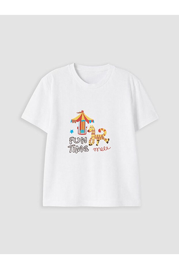 Crew Neck Printed Boy's T-Shirt