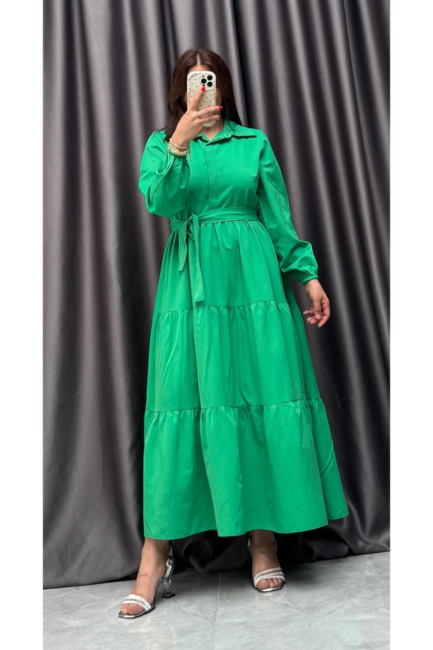 Shirt Collar Long Dress