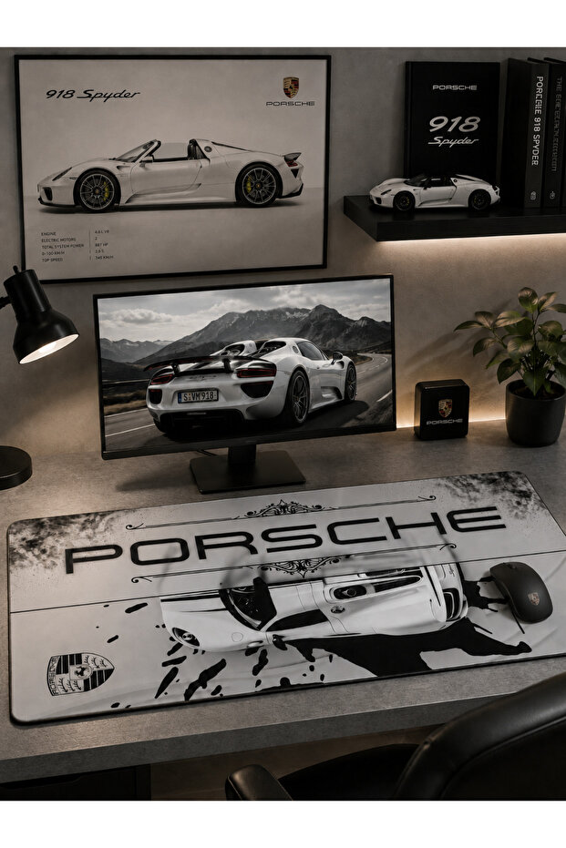 918 Spyder Ink Splash 40X90Cm Gaming Player XL Large Size Non-Slip Base Stitched Edge Mousepad