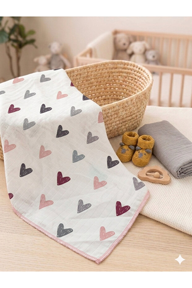 Newborn Baby Blanket Multi-Purpose 100*120 Muslin Cloth 100% Cotton Large Size Single Layer