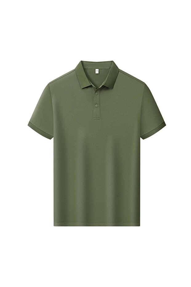 New Arw98295 Seri̇ntutan--High Quality Snap Button Polo Collar Tshirt