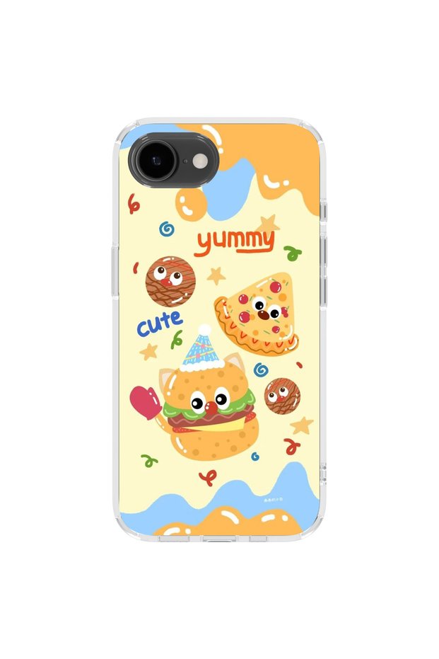 iPhone 17E Compatible Printed Transparent Phone Case | Collection: Snacktoon Delight