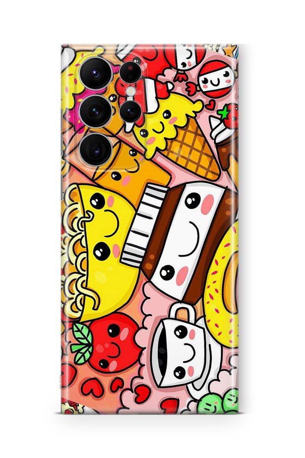 Samsung Galaxy S23 Ultra Compatible Printed Transparent Phone Case | Collection: Snacktoon Delight