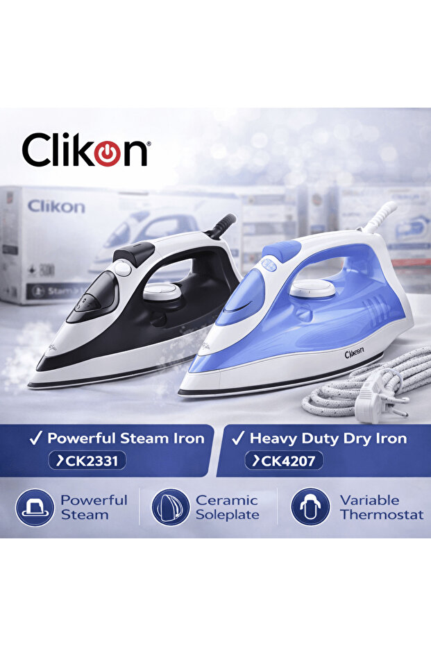 Steam Iron with Ceramic Soleplate & Variable Thermostat