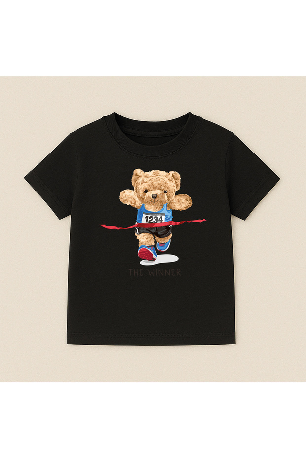 Teddy Bear Printed Crew Neck Cotton Short Sleeve Kids & Youth T-Shirt
