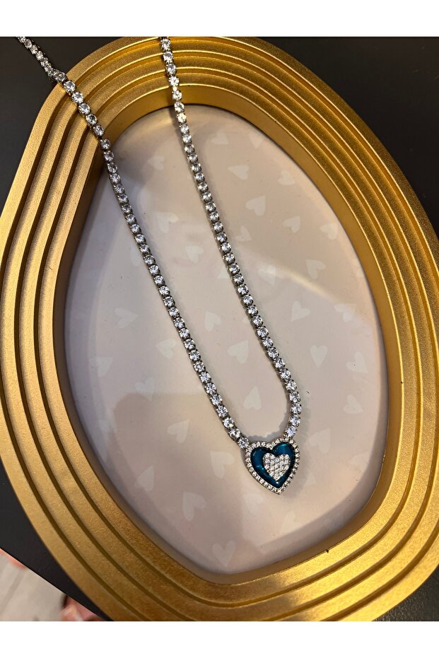 Suyolu Blue Heart Necklace
