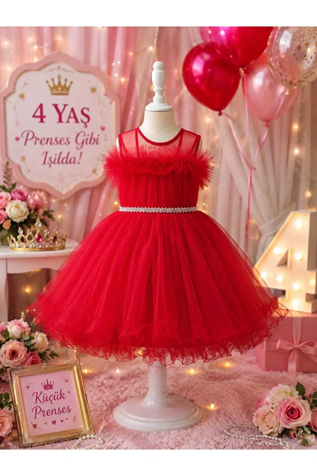 Tarlatanlı Girl's Evening Dress Wedding Dress