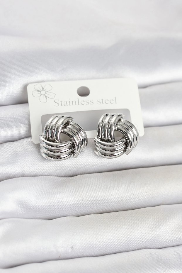 316L Steel Silver Color Spiral Model Women's Earrings