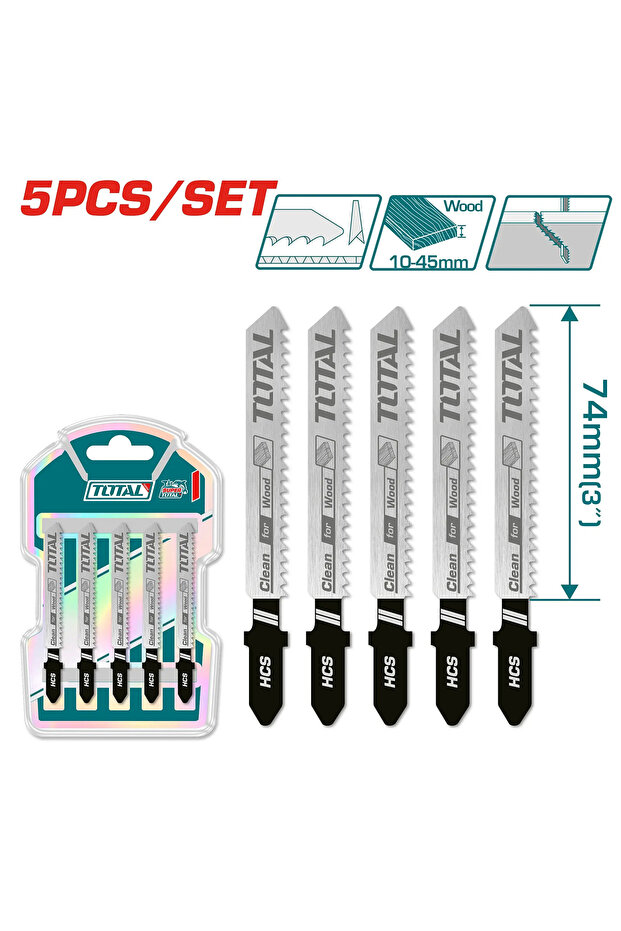 طقم ريش منشار اركت 74mm 5PCS/SET 6TPI خشب