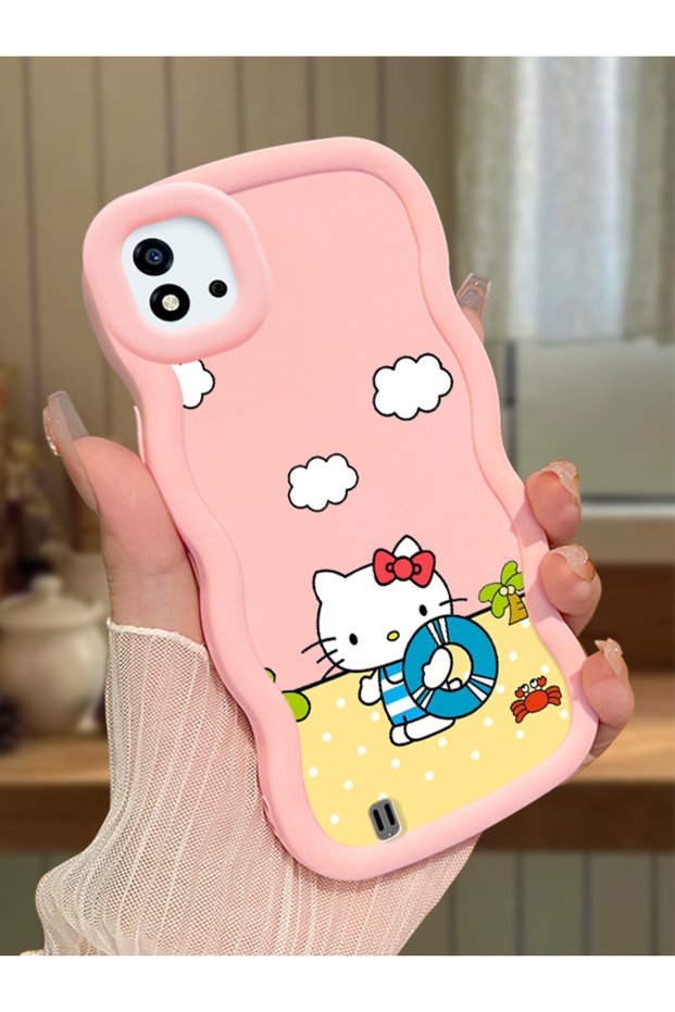 Realme C11 2021 Compatible Case Camera Protector Pink Silicone Couple Phone Case Kitty Pattern