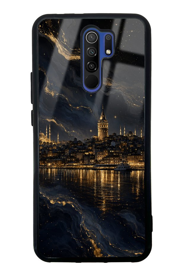 Xiaomi Redmi 9 Golden Galata Night Design Glossy Phone Case