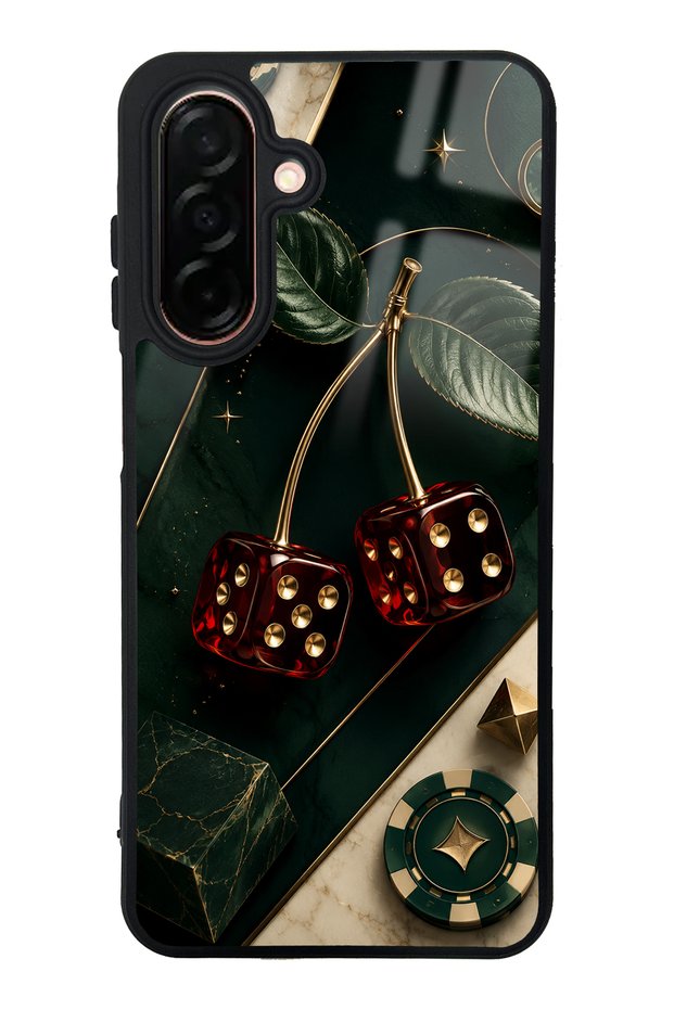 Samsung A26 Emerald Casino Cherry Design Glossy Phone Case