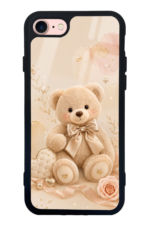 iPhone 7 Pearl Teddy Design Glossy Phone Case