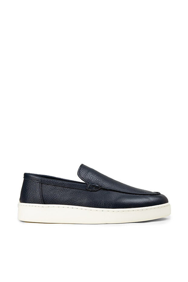 Men's Genuine Leather Navy Blue Loafers
