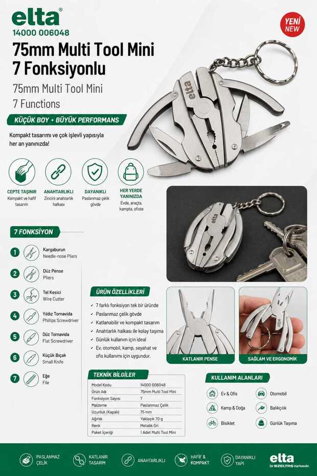 EL ALETLERİ 75mm MULTİ TOOL MİNİ