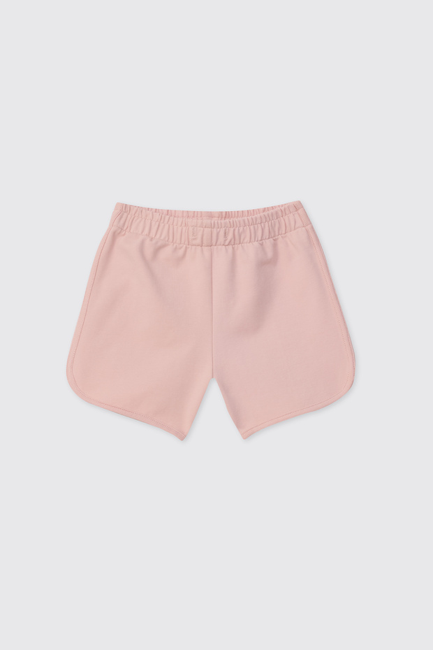 Baby Girl Light Pink Knitted Shorts with Elastic Waist