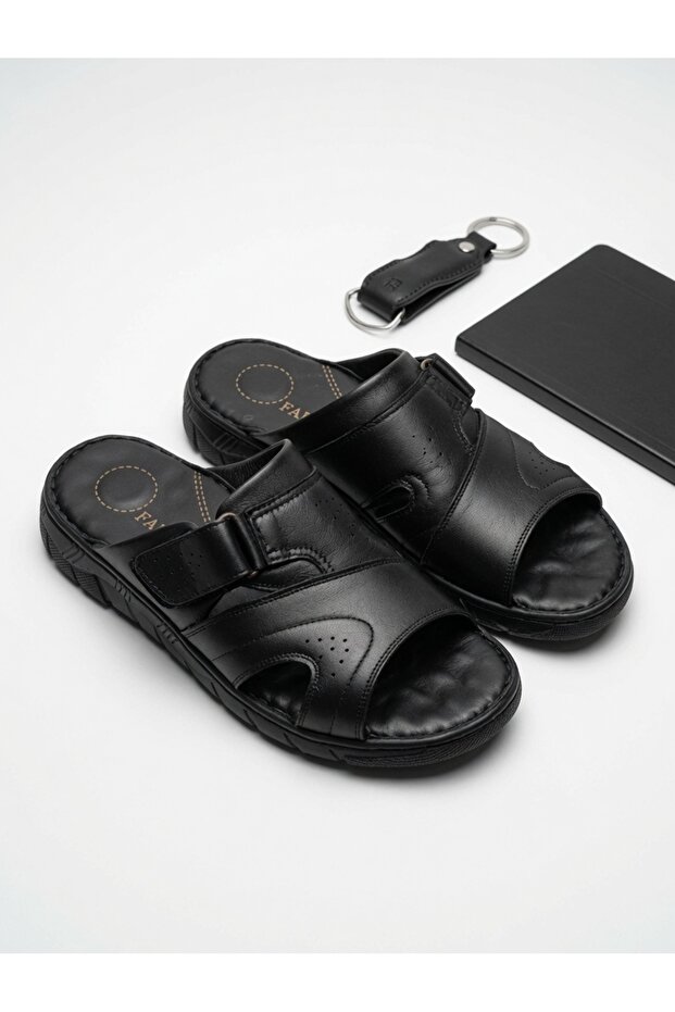 -Genuine Leather Men's Slippers