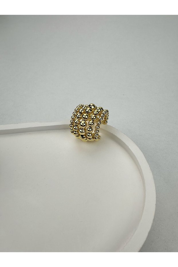 Bead Detail Multiple Gold Cartilage Earrings