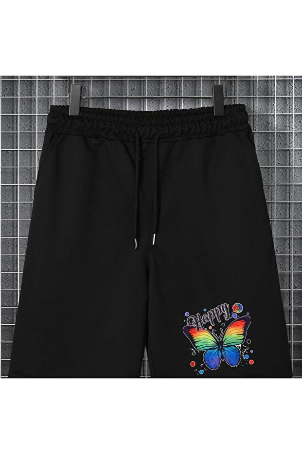 Unisex Oversize Relaxed Fit High Waist Special Design Printed Summer Shorts