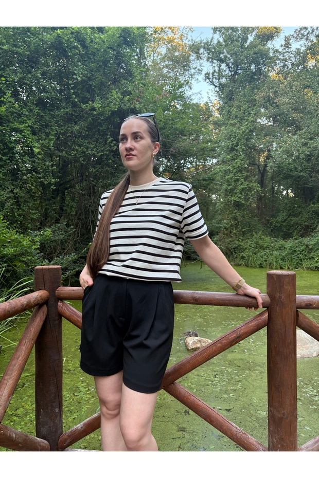 Çizgili Basic Premium Tshirt