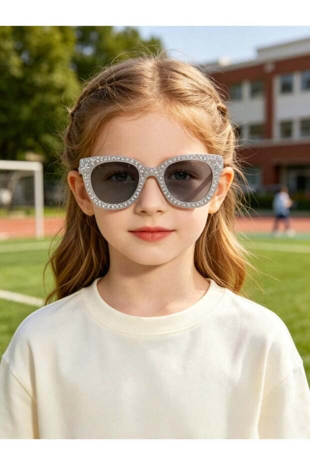 Kids Sunglasses Boys Sunglasses Boys Sunglasses UV400 Kids Sunglasses with Case Girls Sunglasses, Laser Glitter STAR Bow Children Sunglasses with Rhinestone Frame, Cute Toddler Sungla