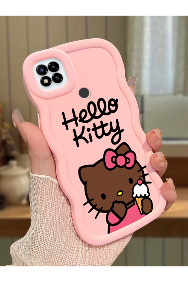 حافظة متوافقة مع هاتف Redmi 9c، حافظة حماية للكاميرا من السيليكون الوردي، حافظة هاتف بنمط كيتي