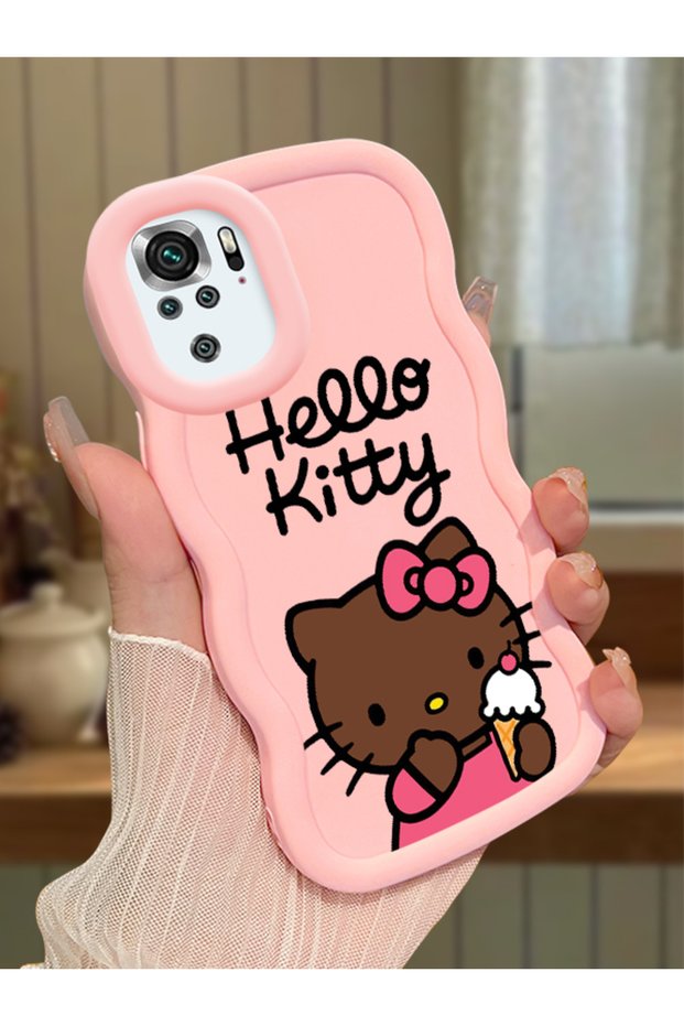 Redmi Note 10S Compatible Case Camera Protector Pink Silicone Couple Phone Case Kitty Pattern