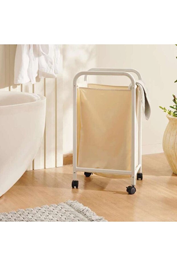 Evermore Laundry Hamper 30x40x75cm - White
