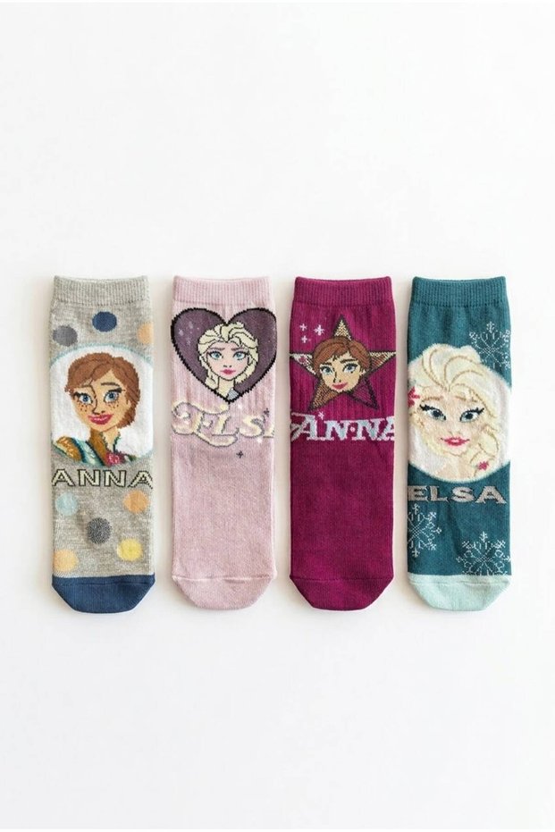 Licensed Frozen 4-Piece Girls' Cotton Socks Daily Socks Gift Socks Cute Hero Socks School Socks Fz23066