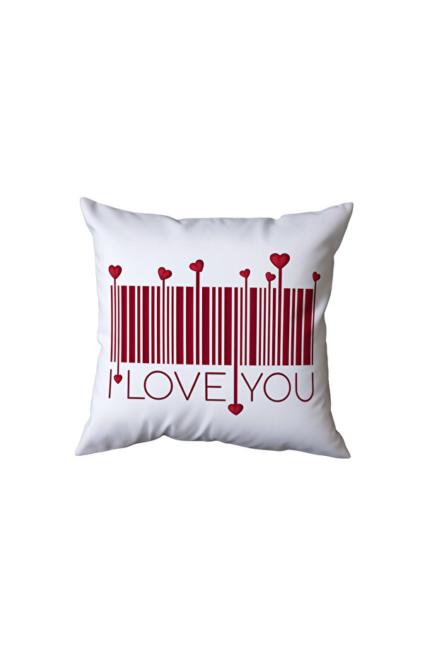 I Love You Written Barcode Pillow, Romantic Meaningful Gift